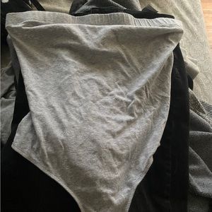 Fashion Nova Grey Bodysuit Tupe Top